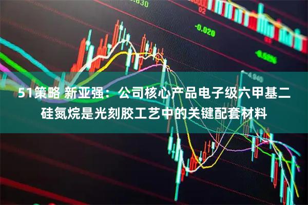 51策略 新亚强：公司核心产品电子级六甲基二硅氮烷是光刻胶工艺中的关键配套材料