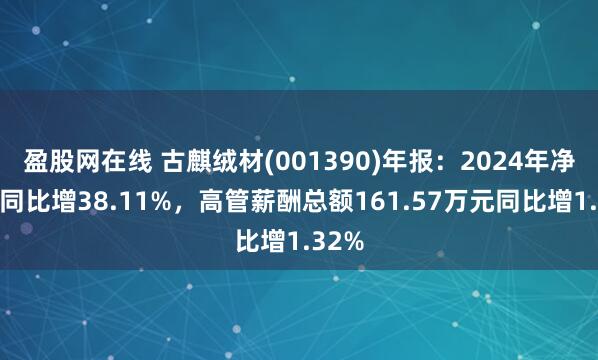 盈股网在线 古麒绒材(001390)年报：2024年净利润同比增38.11%，高管薪酬总额161.57万元同比增1.32%